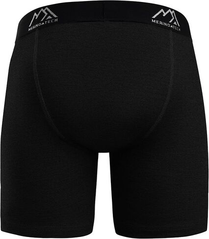 Merino.tech Merino Wool Underwear Mens - 100% Merino Boxer Wool Briefs (Medium, 170 Black Extra Long - Pack of 1) in Kuwait