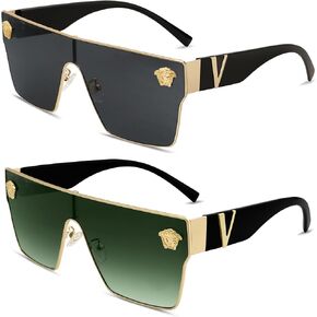 Allarallvr النظارات الشمسية مربعة الحجم للنساء والرجال خمر العصرية الكلاسيكية Gafas De Sol Para Mujer نظارات شمسية AR82087