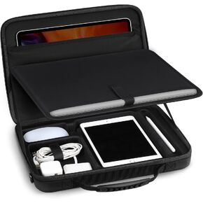 حقيبة كتف للكمبيوتر المحمول ذات هيكل صلب مقاس 13 بوصة من سيثون، حقيبة حمل كمبيوتر لوحي مقاومة للصدمات، حقيبة تخزين إلكترونيات لجهاز MacBook Pro مقاس 14 بوصة (M3/M2/M1 Pro/Max) 2023 2021، 13 بوصة MacBook Air/Pro، 12.9 بوصة iPad Pro، أسود in Kuwait