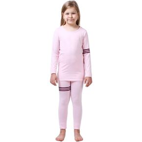 مجموعة ملابس داخلية حرارية رياضية قصيرة مبطنة بالصوف من Better4Babies للأولاد والبنات، مجموعة بيجامات طويلة من طبقة أساسية رائعة. in Kuwait