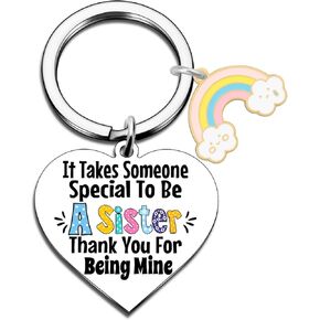Sister Gifts Keychain for Women Teens Girls Sisters Females from Brother Little Sister Cute Funny Keychain for Sister Christmas Birthday Thanksgiving Day Gifts Stocking Suffers for Adult Sister in Saudi Arabia