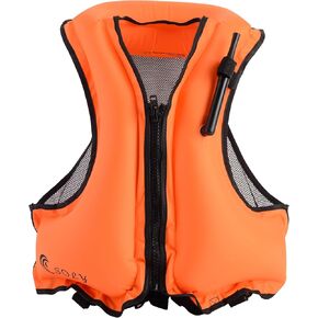 SOLY Inflatable Snorkel Vest for Adults，Snorkeling Vest，Snorkeling Vest for Kayaking Canoeing Water Sports Safety.(Black)
