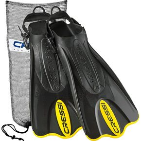 Cressi Italian Made Palau Short Snorkeling Swim Fins with Mesh Bag