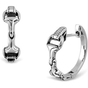 WithLoveSilver 925 Sterling Silver Double Horse bit Equestrian Horse Hoop Earrings in Saudi Arabia