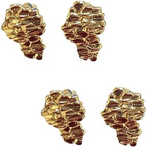 Unisex Rough Textured Cookie Nugget Stud Earing In Gold Plated in Kuwait