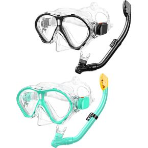 Gintenco Kids Snorkel Set, Diving Mask for Children as Unisex Kids Swimming Goggles, Anti-Fog Diving Mask and Dry Top Snorkel Combo Set for Junior and Youth … …