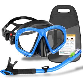 WACOOL مجموعة أدوات احترافية للمراهقين البالغين والغطس والغوص والغطس من الزجاج المطلي المضاد للضباب مع صمام تطهير قطعة الفم من السيليكون ومضاد للرذاذ in Kuwait