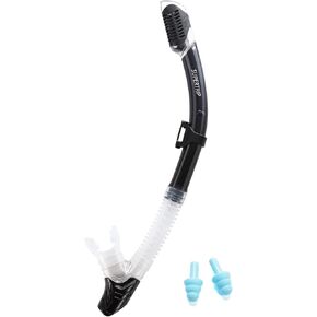 Supertrip Dry Snorkel Adult, Scuba Diving with Splash Guard and Top Valve, Freediving Snorkeling Swimming Snorkel for Adults Youth