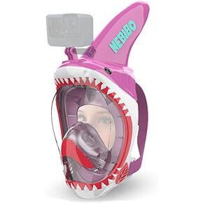 NEBIBO ® Kids Snorkel Mask Full Face Set. Snorkeling Set with Detachable Camera Mount. Adjustable Straps - Anti-Fog & Anti-Leak - 180° Panoramic View - Snorkeling Gear for Kids Ages 6+ in Saudi Arabia