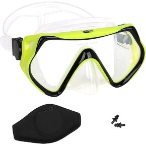 قناع السباحة، قناع الغطس Gimilife، نظارات مضادة للضباب مع غطاء للأنف، تنورة من السيليكون، زجاج مقسى مع غطاء حزام قناع النيوبرين وسدادات أذن للسباحة للبالغين للسباحة والغوص والغطس in Kuwait