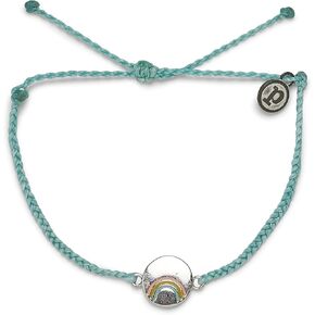 Pura Vida Silver or Gold Plated Be A Rainbow Charm Bracelet - Adjustable Band, 100% Waterproof in Saudi Arabia