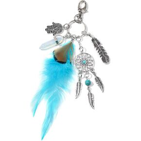 Artilady Dream Catcher Keychain for Women - Boho Feather Keychains Yin Yang Tai Chi key chain accessories for Backpack