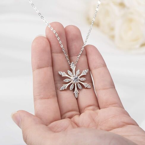 ELEGANZIA قلادة ندفة الثلج للنساء الفضة الاسترليني مجوهرات لامعة زركونيا مكعب للمراهقات أمي صديقة in Kuwait