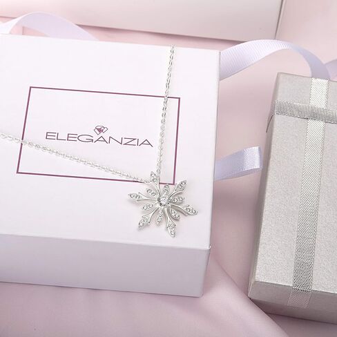 ELEGANZIA قلادة ندفة الثلج للنساء الفضة الاسترليني مجوهرات لامعة زركونيا مكعب للمراهقات أمي صديقة in Kuwait