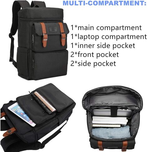 YALUNDISI Vintage Backpack for Men Women Laptop Backpack Bookbags College Backpack 15.6inch in Kuwait