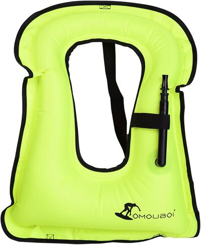 OMOUBOI Inflatable Snorkel Vest Kayak Swim Vest for Adults Snorkel Vests Inflatable Buoyancy Jacket Portable Diving Jackets Swimming Vests for Snorkeling Water Sports Beginner Adults-Only (96-220 lbs) in Kuwait