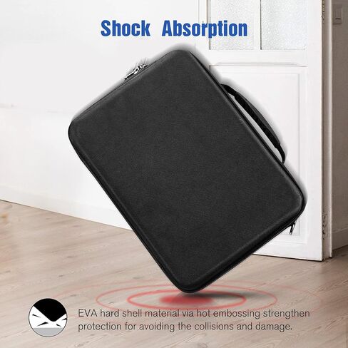 حقيبة كتف للكمبيوتر المحمول ذات هيكل صلب مقاس 13 بوصة من سيثون، حقيبة حمل كمبيوتر لوحي مقاومة للصدمات، حقيبة تخزين إلكترونيات لجهاز MacBook Pro مقاس 14 بوصة (M3/M2/M1 Pro/Max) 2023 2021، 13 بوصة MacBook Air/Pro، 12.9 بوصة iPad Pro، أسود in Kuwait