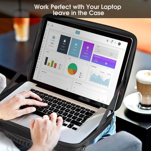 حقيبة كتف للكمبيوتر المحمول ذات هيكل صلب مقاس 13 بوصة من سيثون، حقيبة حمل كمبيوتر لوحي مقاومة للصدمات، حقيبة تخزين إلكترونيات لجهاز MacBook Pro مقاس 14 بوصة (M3/M2/M1 Pro/Max) 2023 2021، 13 بوصة MacBook Air/Pro، 12.9 بوصة iPad Pro، أسود in Kuwait