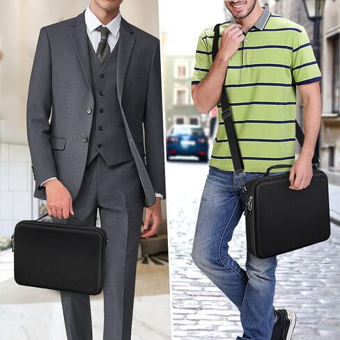 حقيبة كتف للكمبيوتر المحمول ذات هيكل صلب مقاس 13 بوصة من سيثون، حقيبة حمل كمبيوتر لوحي مقاومة للصدمات، حقيبة تخزين إلكترونيات لجهاز MacBook Pro مقاس 14 بوصة (M3/M2/M1 Pro/Max) 2023 2021، 13 بوصة MacBook Air/Pro، 12.9 بوصة iPad Pro، أسود in Kuwait