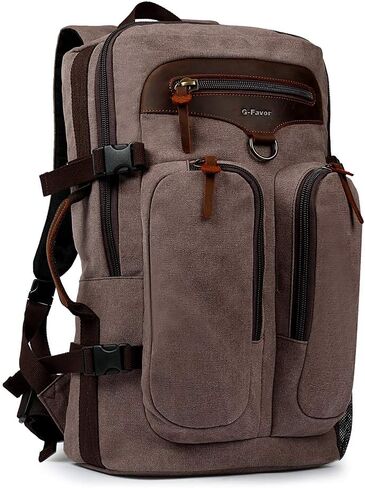 G-FAVOR 40L حقيبة سفر ، حقيبة ظهر قماشية كلاسيكية قابلة للتحويل من القماش الخشن حقيبة حمل على حقيبة ظهر مناسبة لـ 17.3 بوصة حقيبة كمبيوتر محمول in Kuwait