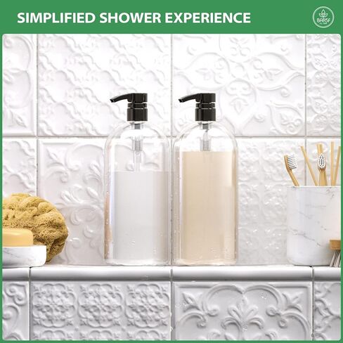 Pumps for Shampoo/Conditioner Bottles |1 Liter, 33.8 oz.| Leak-Proof | Fits1-Inch Bottle Neck | Pack of 2 Black in Saudi Arabia