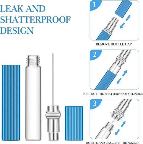 IMPORX Perfume Travel Refillable Cologne Atomizer Small Empty Spray Bottles Travel Size Perfume Atomizer Travel Accessories for Women Mens Mini Spray Bottle for Travel Essentials 5 Pack 12ml/0.4oz in Kuwait