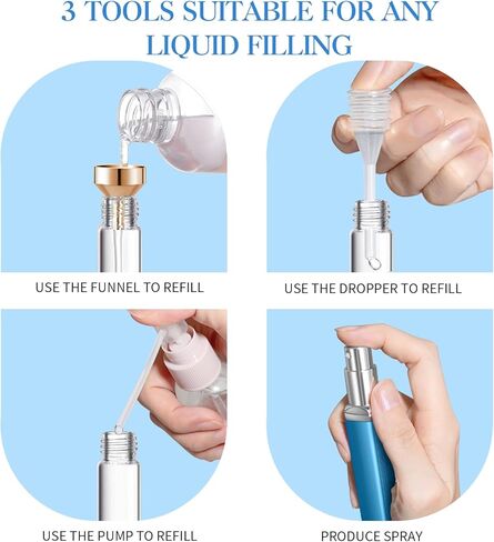 IMPORX Perfume Travel Refillable Cologne Atomizer Small Empty Spray Bottles Travel Size Perfume Atomizer Travel Accessories for Women Mens Mini Spray Bottle for Travel Essentials 5 Pack 12ml/0.4oz in Kuwait