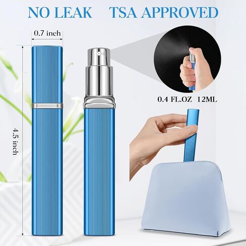 IMPORX Perfume Travel Refillable Cologne Atomizer Small Empty Spray Bottles Travel Size Perfume Atomizer Travel Accessories for Women Mens Mini Spray Bottle for Travel Essentials 5 Pack 12ml/0.4oz in Kuwait