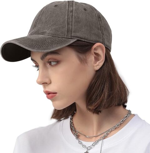 Vintage 100% Cotton Washed Baseball Cap Adjustable Size，Classic Low Profile Plain Retro Unisex Dad Hat in Kuwait
