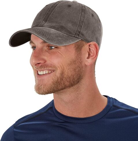 Vintage 100% Cotton Washed Baseball Cap Adjustable Size，Classic Low Profile Plain Retro Unisex Dad Hat in Kuwait