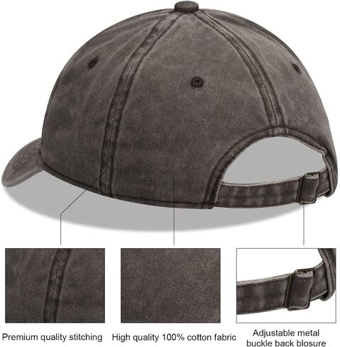 Vintage 100% Cotton Washed Baseball Cap Adjustable Size，Classic Low Profile Plain Retro Unisex Dad Hat in Kuwait