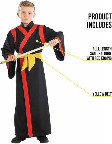 Fun Shack Childrens Samurai Boy Costume Boys Kids Halloween Ninja Martial Arts Warrior Robe - Medium in Saudi Arabia