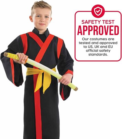 Fun Shack Childrens Samurai Boy Costume Boys Kids Halloween Ninja Martial Arts Warrior Robe - Medium in Saudi Arabia