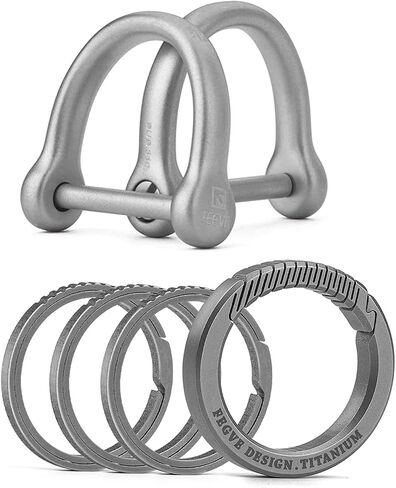 TISUR Titanium Key Rings for Keychains 6Pcs SUS D-Rings in Saudi Arabia