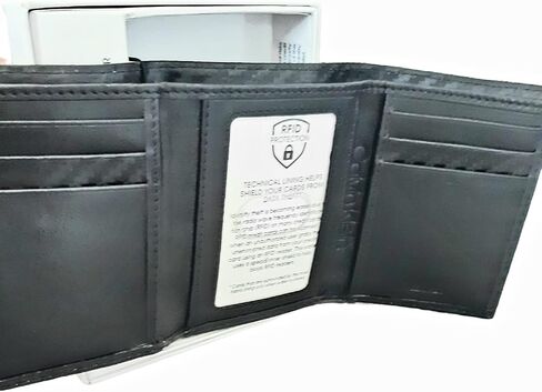 Calvin Klein Men's Compact Genuine Leather Wallet with RFID Protection, Black, Compact, Classic in Saudi Arabia