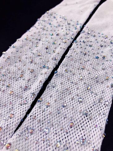 LUCKELF Women's Thigh High Stockings Rhinestone Fishnet Elastic Stockings Big Fish Net Tights Pantyhose in Kuwait