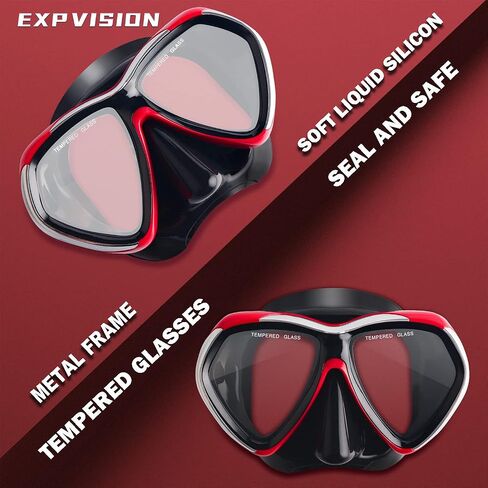 Adult Scuba Diving Mask, Anti-Fog Snorkel Goggles Tempered Glass Swim Mask Goggles with Nose Cover Professional Snorkeling Gear for Diving Snorkeling in Kuwait