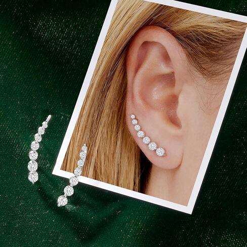 Ross-Simons 1.00 ct. t.w. Diamond Ear Climbers in 14kt White Gold in Kuwait