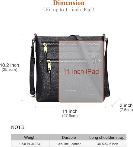 اوفر ايرث حقائب طويلة تمر بالجسم للنساء، محافظ جلدية للنساء مع جيوب متعددة in Kuwait