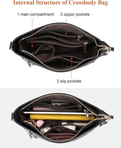 اوفر ايرث حقائب طويلة تمر بالجسم للنساء، محافظ جلدية للنساء مع جيوب متعددة in Kuwait