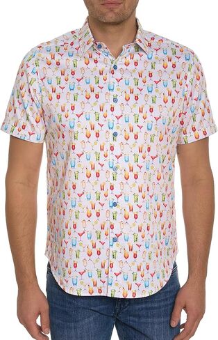 Robert Graham Men Mixer Short Sleeve Button Down Shirt, Multi, XX-Large in Saudi Arabia