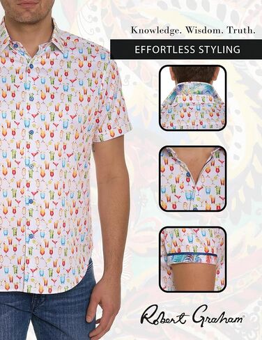 Robert Graham Men Mixer Short Sleeve Button Down Shirt, Multi, XX-Large in Saudi Arabia