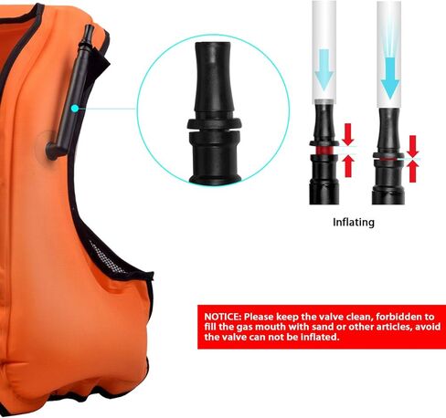 OMOUBOI Floatage Jackets Inflatable Snorkel Vest Adult Swimming Jacket for Diving Surfing Swimming Outdoor Water Sports Suitable for 90-220lbs in Kuwait