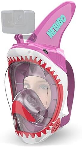NEBIBO ® Kids Snorkel Mask Full Face Set. Snorkeling Set with Detachable Camera Mount. Adjustable Straps - Anti-Fog & Anti-Leak - 180° Panoramic View - Snorkeling Gear for Kids Ages 6+ in Saudi Arabia