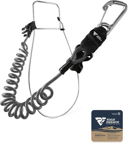 مشبك Rogue Endeavour® Fish Stringer، كبير، هيكل غير قابل للصدأ، حبل قصير من الفولاذ سريع التحرير مقاس 91.44 سم، مصمم لصيد الأسماك بالرمح، وصيد قوارب الكاياك والغوص وجميع أنواع الأسماك in Kuwait