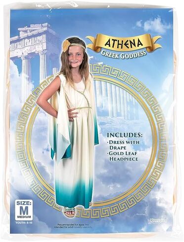 Kangaroo Greek Goddess Dress with Gold Leaf Headpiece I Perfect for Greece Dress Up Halloween Fairy Cosplay Athena Costume in Saudi Arabia