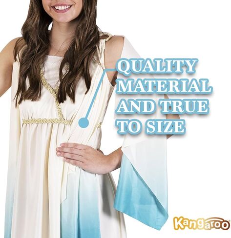 Kangaroo Greek Goddess Dress with Gold Leaf Headpiece I Perfect for Greece Dress Up Halloween Fairy Cosplay Athena Costume in Saudi Arabia