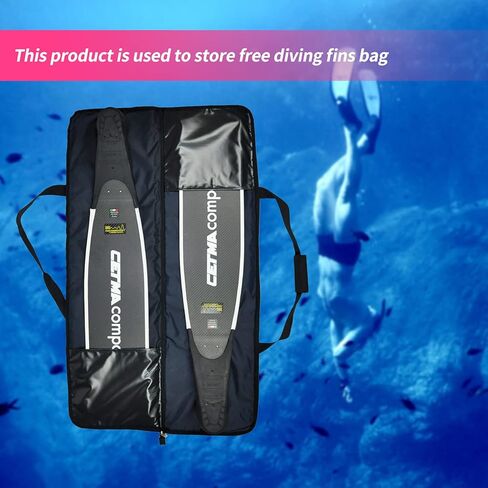أكياس زعانف الغوص المجانية من Hiturbo حقيبة واقية من زعانف ألياف الكربون مع قطن لؤلؤي عالي الكثافة مضاد للتصادمات| حقيبة زعانف الغوص المحمولة | حقيبة زعانف غوص مقاومة للخدش (41 بوصة) in Kuwait