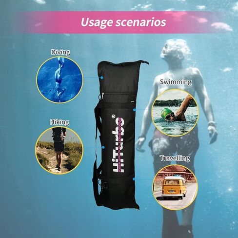 أكياس زعانف الغوص المجانية من Hiturbo حقيبة واقية من زعانف ألياف الكربون مع قطن لؤلؤي عالي الكثافة مضاد للتصادمات| حقيبة زعانف الغوص المحمولة | حقيبة زعانف غوص مقاومة للخدش (41 بوصة) in Kuwait