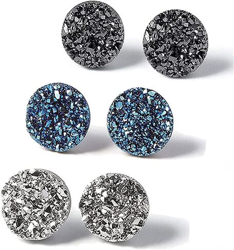 3Pairs Atheniz Magnetology Lymphvity Germanium Earrings Zunis Acupressure Sl-imming Earrings Non Piercing Acupressure Earrings for Weight Loss Ear Cuff Clip for Women Men in Kuwait